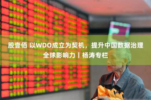 股壹佰 以WDO成立为契机，提升中国数据治理全球影响力丨杨涛专栏